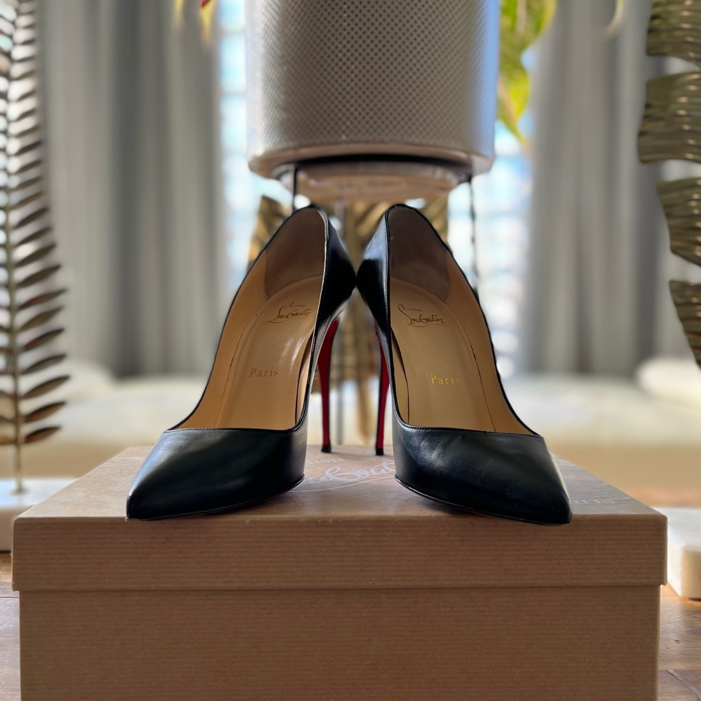 Christian Louboutin Black Pigalle Follies 100mm Leather Pumps - size 38